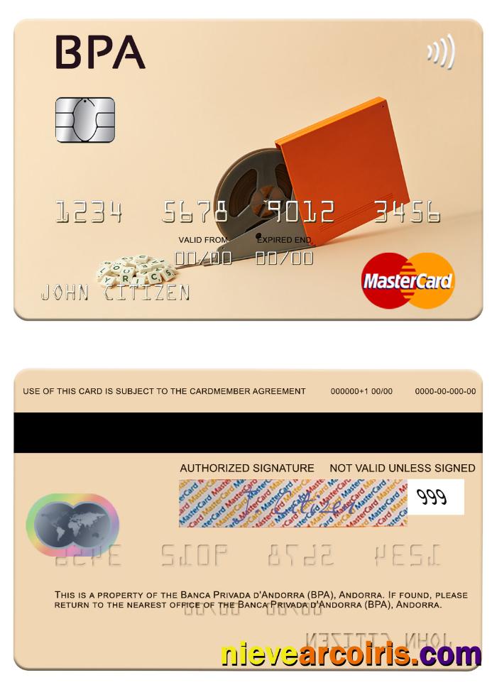 Andorra Banca Privada d'Andorra (BPA) mastercard